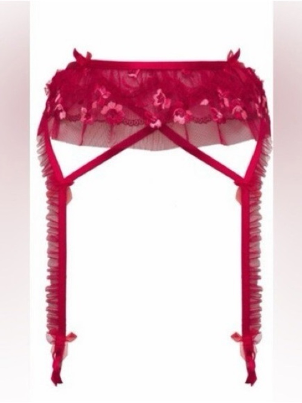 For Love And Lemons Red Garter Belt Size Small NEW WITH TAGS